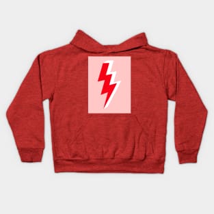 Red and White Triple Lightning Bolt on Pink Kids Hoodie